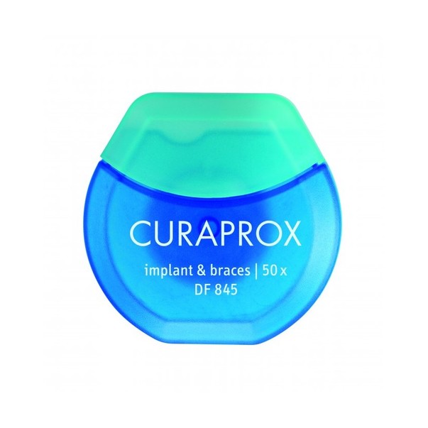 Curaprox DF 845 Zahnseide im Spender geeignet bei Zahnspangen und Implantaten 50 Stk