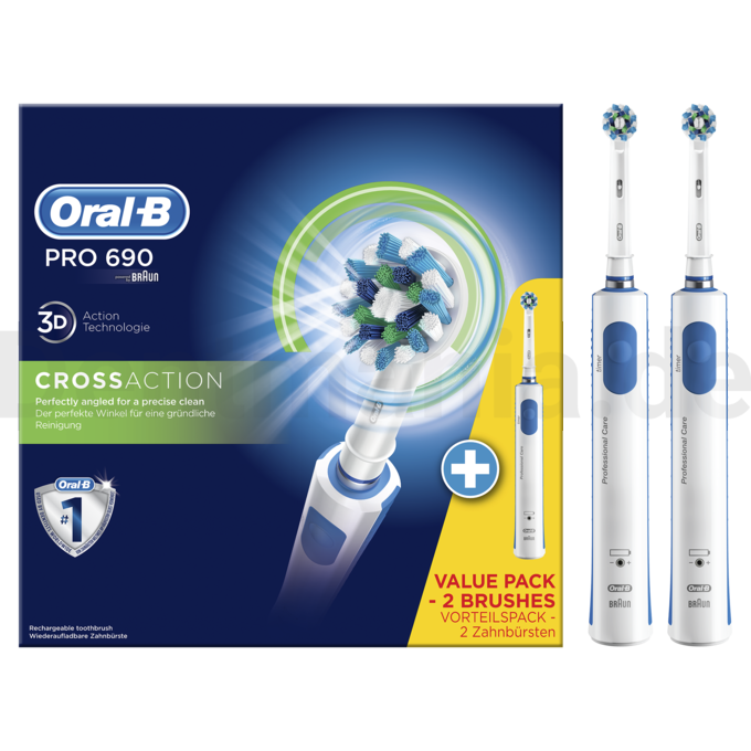 Braun Oral-B PRO 690 CrossAction Zahnbürste 1+1 Handstück