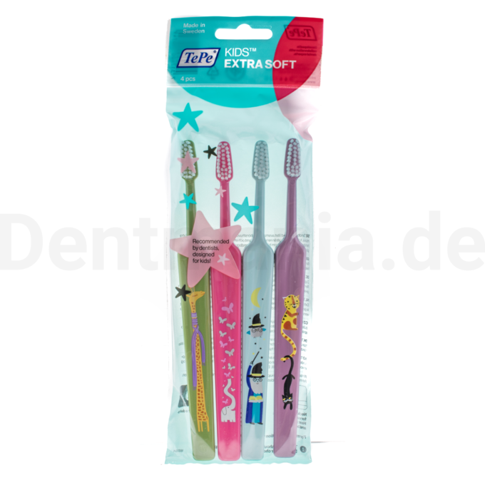 TePe Select Compact ZOO Zahnbürste für Kinder x-soft 4 Stk.
