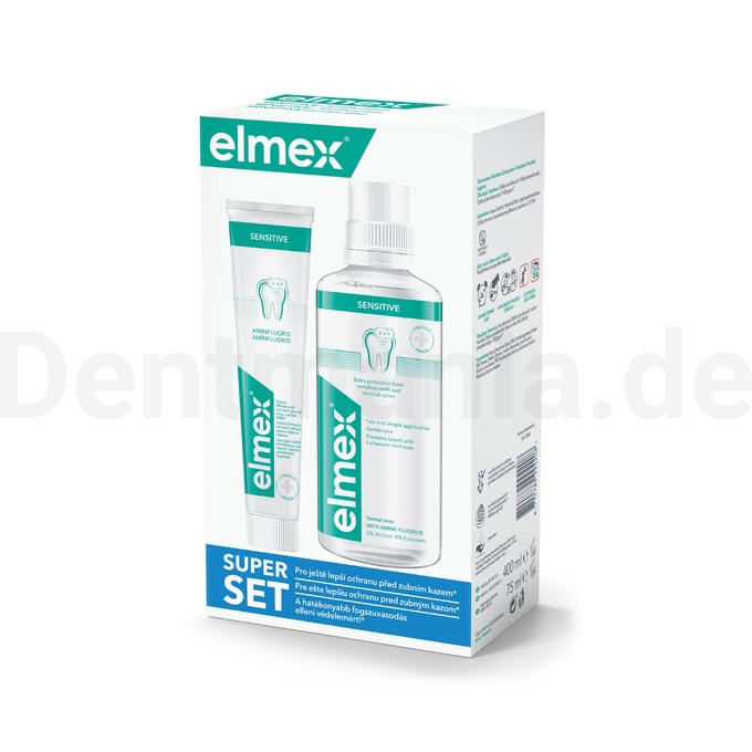 Elmex Sensitive set Zahncreme 75 ml + Mundspülung 400 ml