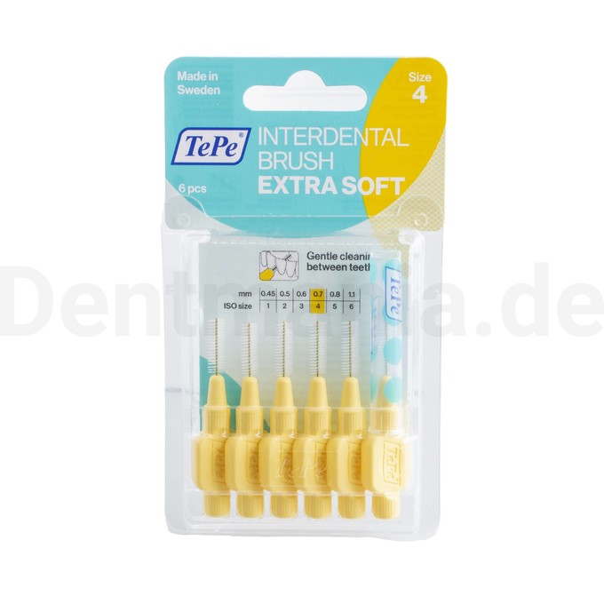TePe Extra Soft 0,7 Interdentalbürste gelb 6 St.