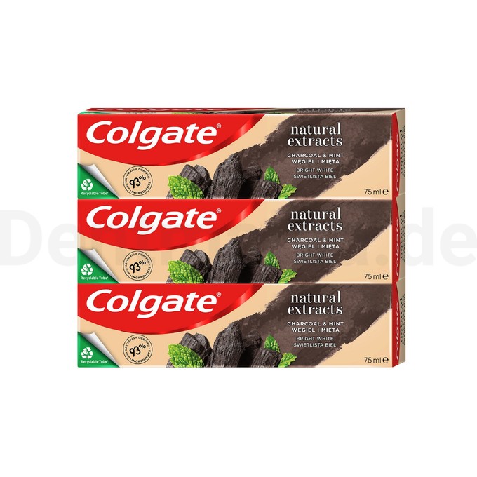 Colgate Natural Extracts Charcoal&Mint Zahnpasta 3x75 ml