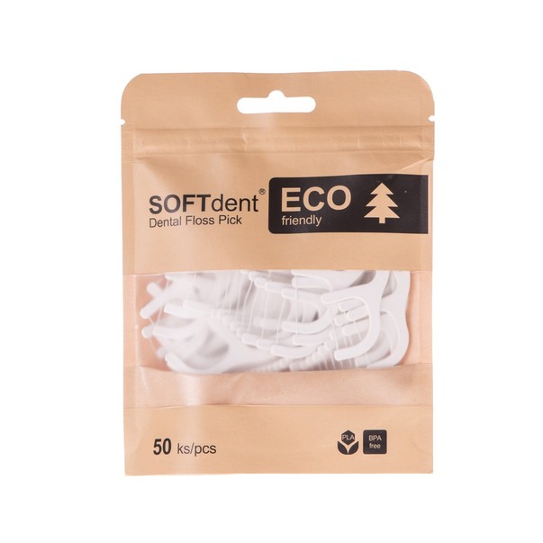 Softdent Eco Floss Pick Zahnseidehalter 50 St.