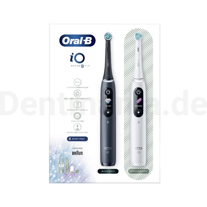 Oral-B iO Series 8N Duo White+Black Elektrische Zahnbürste 2 St.