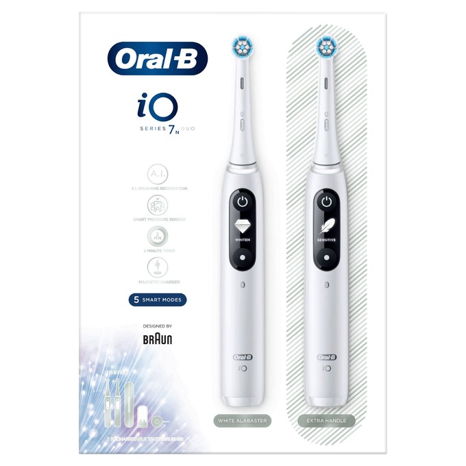 Oral-B iO Series 7 Duo White+White Magnetische Zahnbürste 2 St.