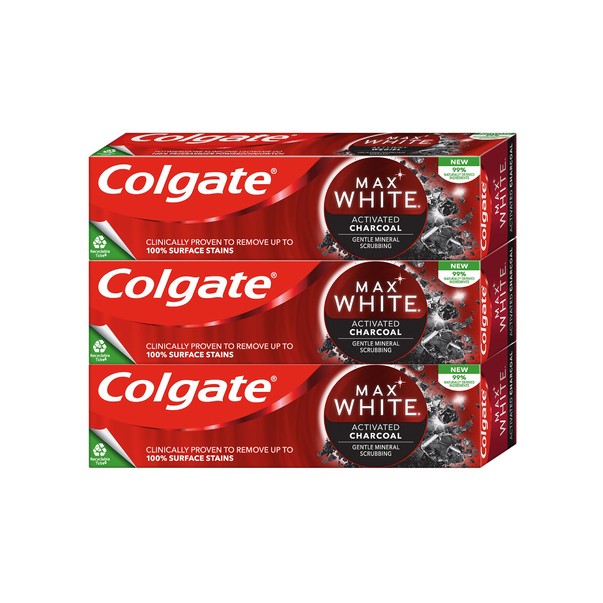 Colgate Max White Charcoal Zahnpasta 3x75 ml