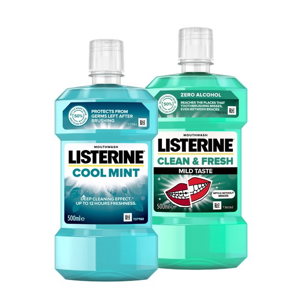 Listerine Duo Coolmint + Clean & Fresh Mundspülung 2x500 ml