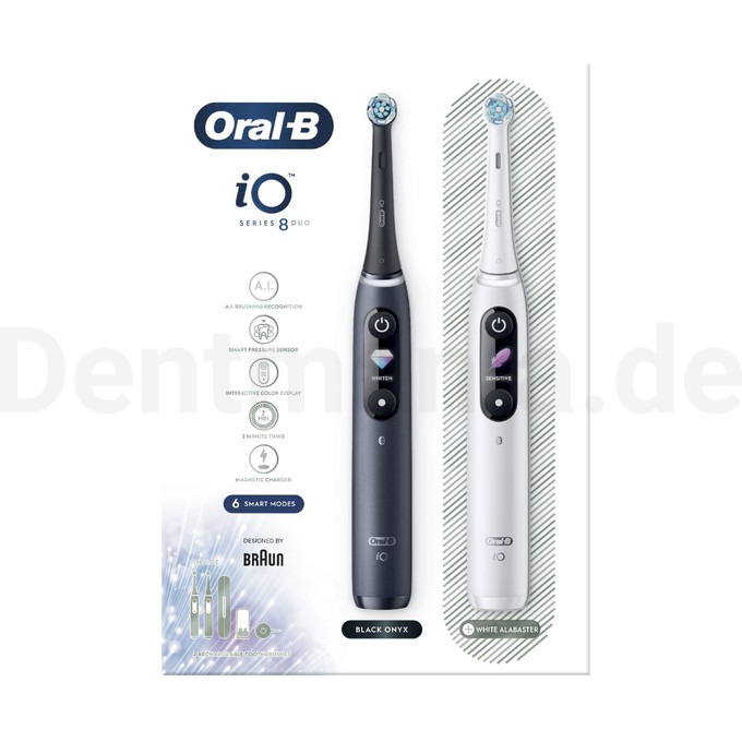 Oral-B iO Series 8N Duo White+Black Elektrische Zahnbürste 2 St.