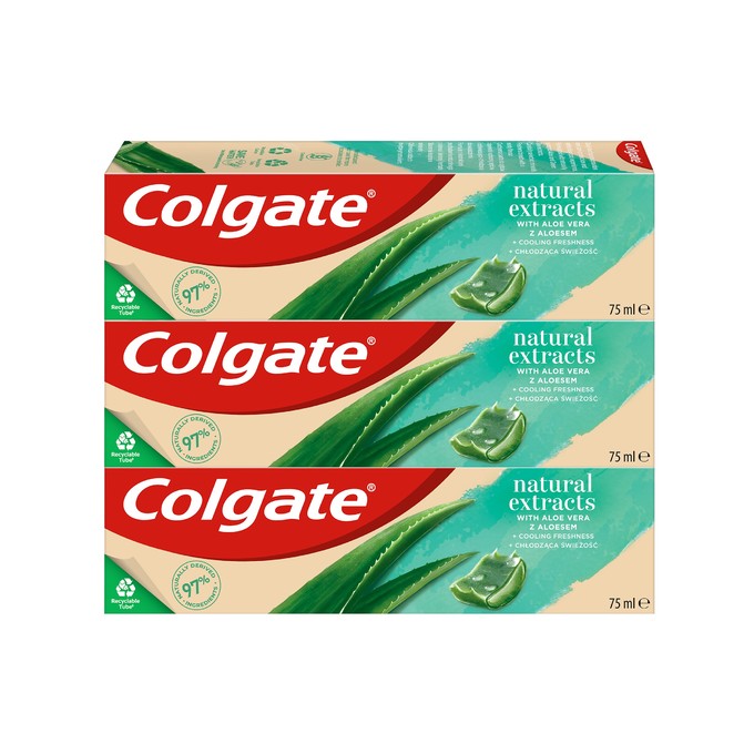 Colgate Natural Extracts Aloe Vera Zahnpasta 3×75 ml
