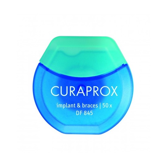 Curaprox DF 845 Zahnseide im Spender geeignet bei Zahnspangen und Implantaten 50 Stk