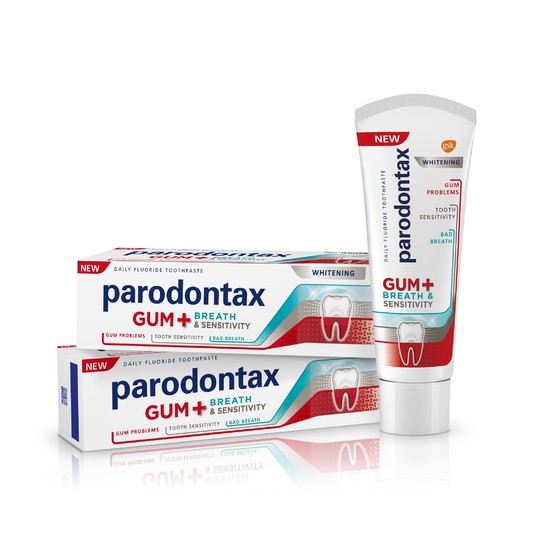 Parodontax Gum + Breath & Sensitivity Whitening Zahnpasta 2x75 ml