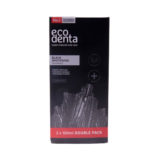 Ecodenta Black Whitening Zahncreme 2x100 ml